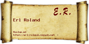 Erl Roland névjegykártya